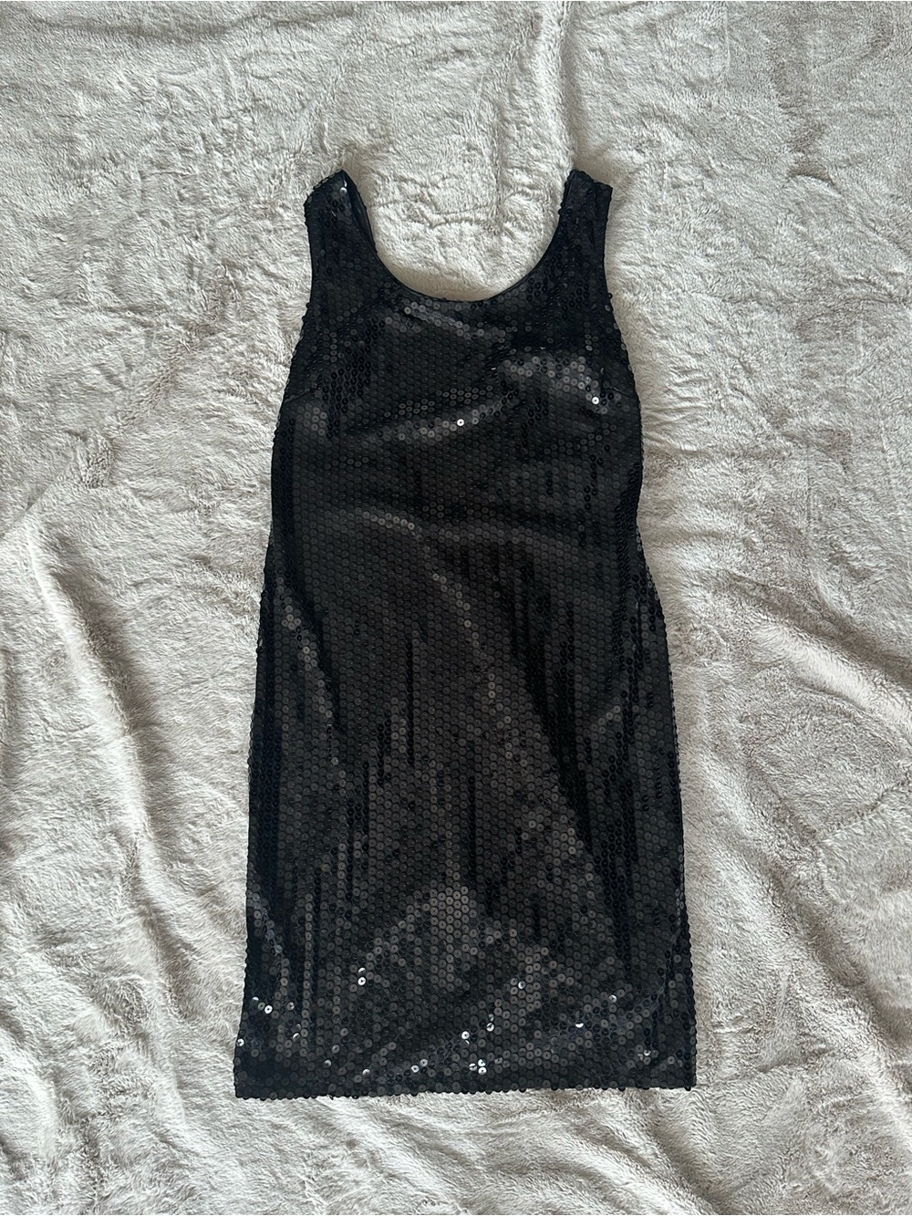 Black Sequin Sleeveless Party Dress